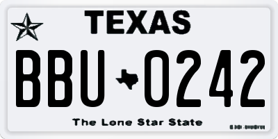 TX license plate BBU0242