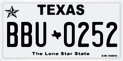 TX license plate BBU0252