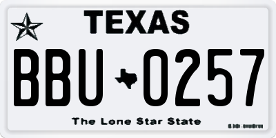 TX license plate BBU0257