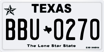 TX license plate BBU0270
