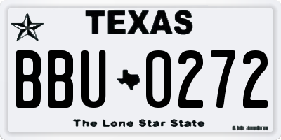 TX license plate BBU0272