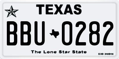 TX license plate BBU0282