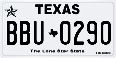 TX license plate BBU0290