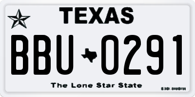 TX license plate BBU0291