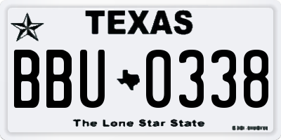 TX license plate BBU0338