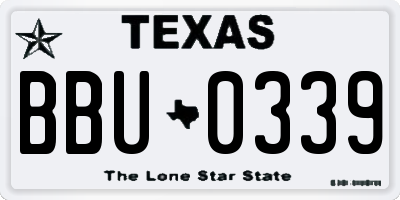 TX license plate BBU0339