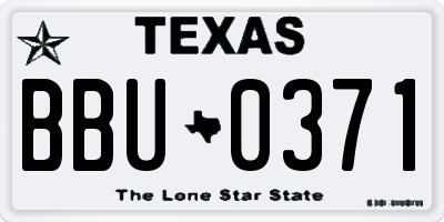 TX license plate BBU0371