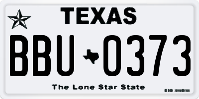 TX license plate BBU0373