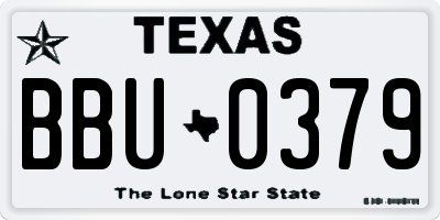 TX license plate BBU0379