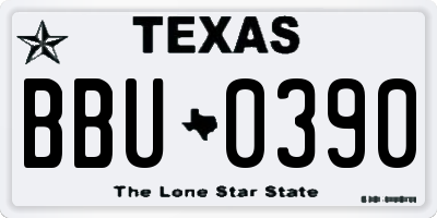 TX license plate BBU0390