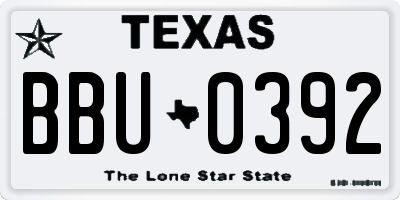 TX license plate BBU0392