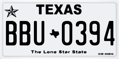 TX license plate BBU0394