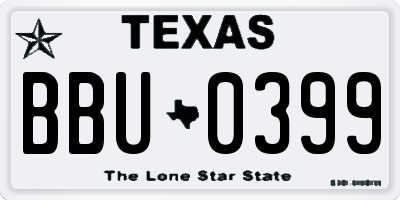 TX license plate BBU0399