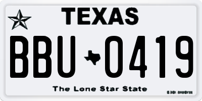 TX license plate BBU0419