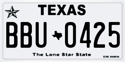TX license plate BBU0425