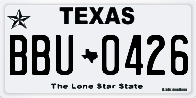 TX license plate BBU0426