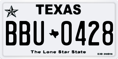 TX license plate BBU0428