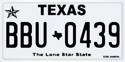 TX license plate BBU0439