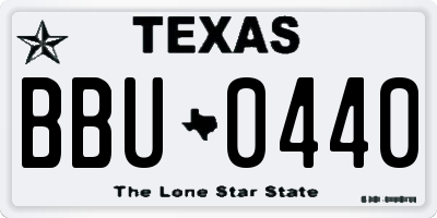 TX license plate BBU0440
