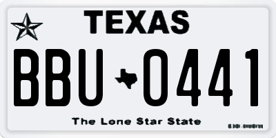 TX license plate BBU0441