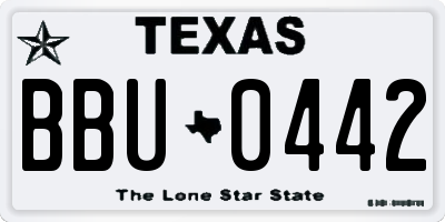TX license plate BBU0442