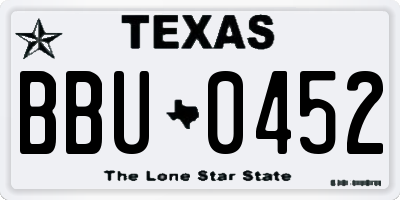 TX license plate BBU0452