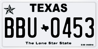 TX license plate BBU0453