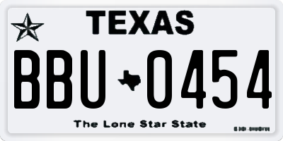 TX license plate BBU0454