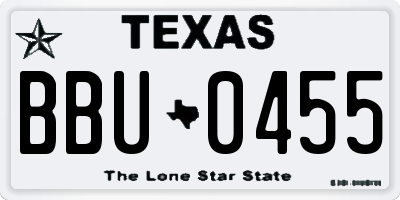 TX license plate BBU0455
