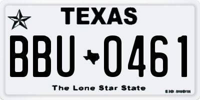 TX license plate BBU0461