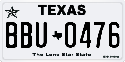 TX license plate BBU0476