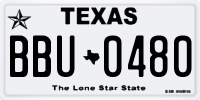 TX license plate BBU0480
