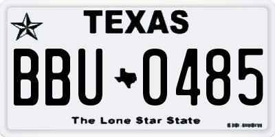 TX license plate BBU0485