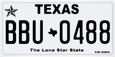 TX license plate BBU0488