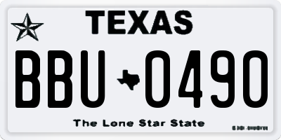 TX license plate BBU0490