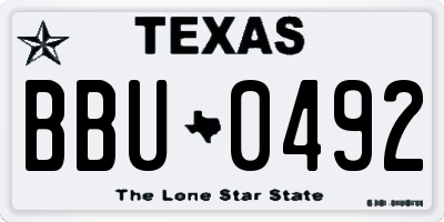TX license plate BBU0492