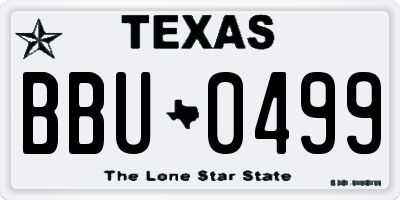 TX license plate BBU0499