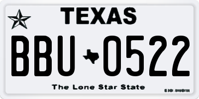 TX license plate BBU0522