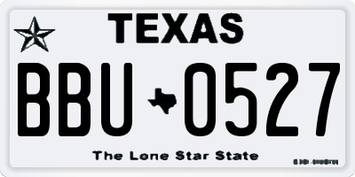 TX license plate BBU0527