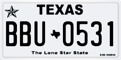 TX license plate BBU0531