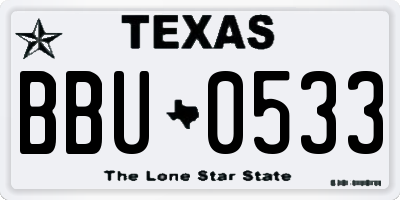 TX license plate BBU0533