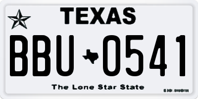 TX license plate BBU0541