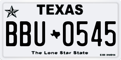 TX license plate BBU0545