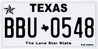 TX license plate BBU0548