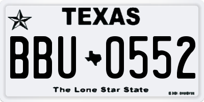TX license plate BBU0552
