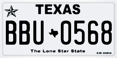 TX license plate BBU0568