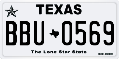 TX license plate BBU0569