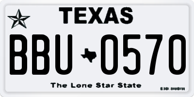 TX license plate BBU0570