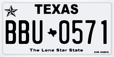 TX license plate BBU0571