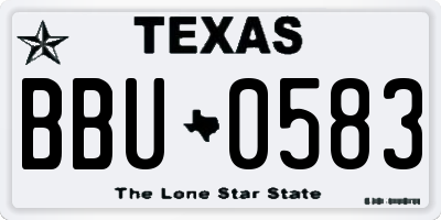 TX license plate BBU0583